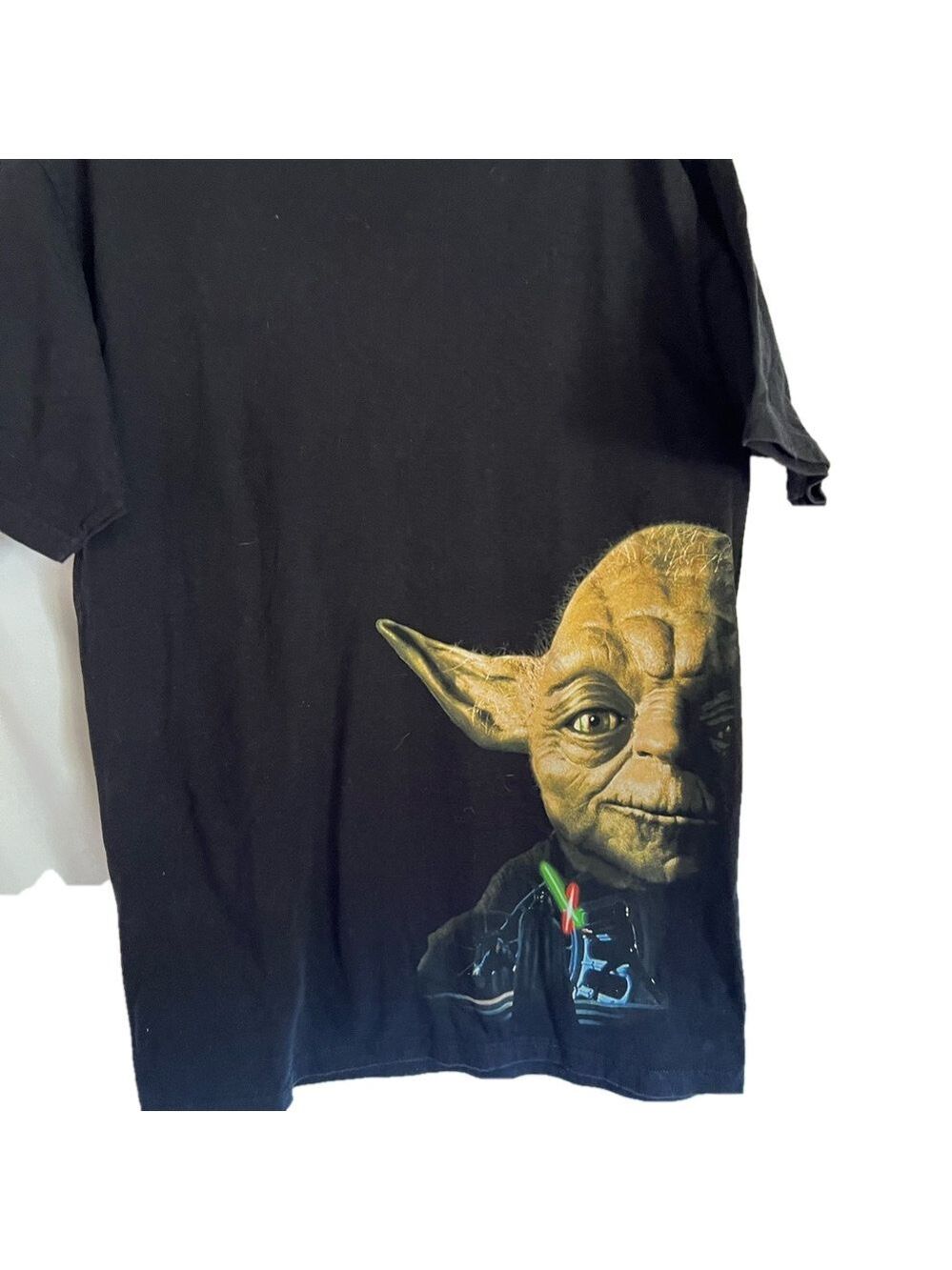 Star Wars Black Yoda T-Shirt,  SZ L, 100% Cotton, New Cond, PTP 21”, L 31”